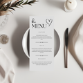 Minimalist Menu Template, Minimal Elegant Modern Printable Editable Menu 9302