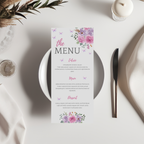 Baby in Bloom Menu Template, Butterfly Baby Shower Printable Editable 9196