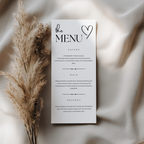 Minimalist Menu Template, Minimal Elegant Modern Printable Editable Menu 9302