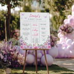 Butterfly Birthday Milestone Sign, Purple Flowers 1st Milestone Board 9194