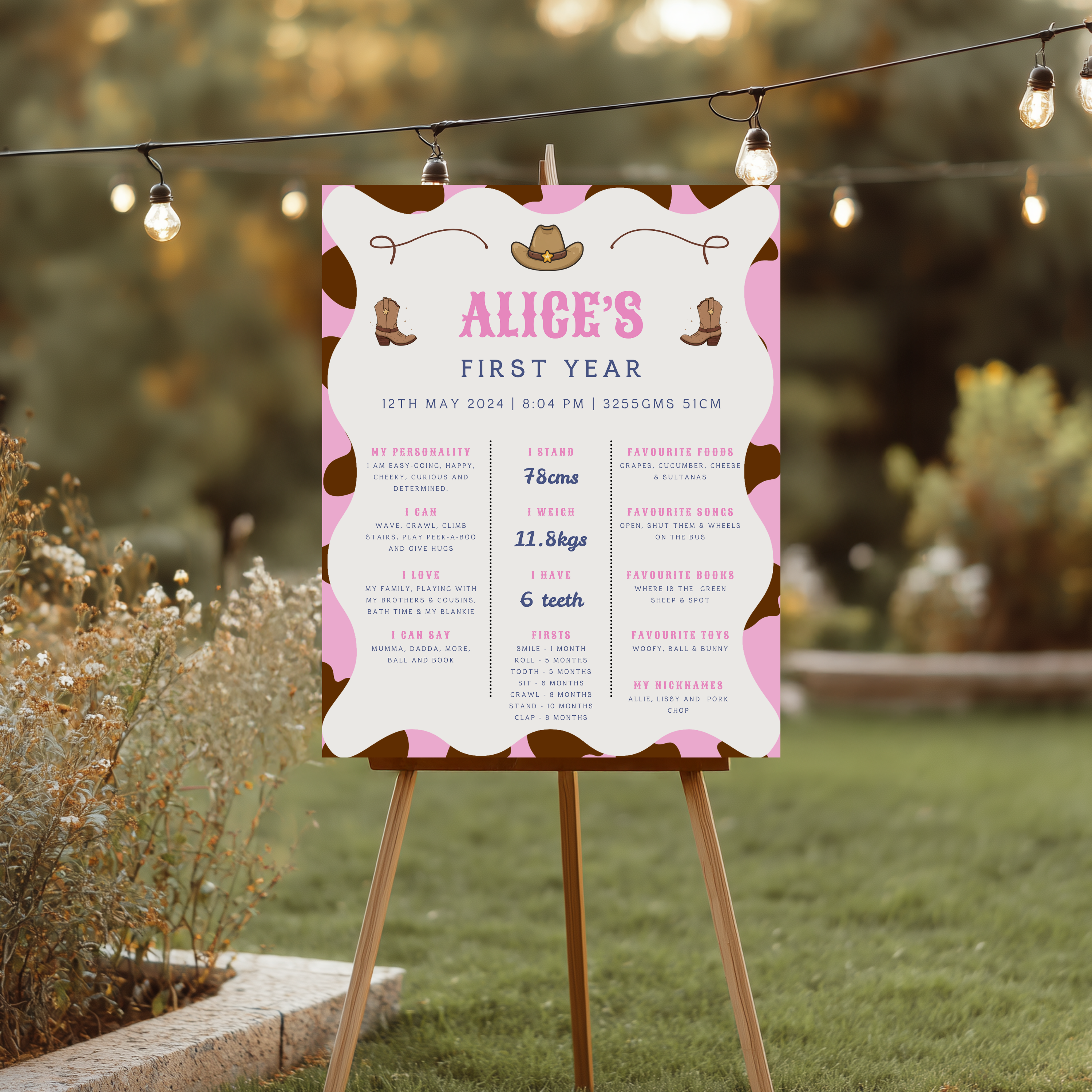First Rodeo Girl Birthday Milestone Sign, First Rodeo Cowgirl 1st Birthday Milestone Board, Milestone Poster Printable, Baby First Year 8538
