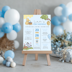 Blue Winnie the Pooh Birthday Decorations, 1st Party Bundle, Printable Party Set