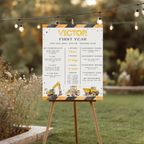 Construction First Birthday Milestone Sign, Yellow Tractor 1st Birthday Milestone Board, Milestone Poster Printable, Baby First Year 9164