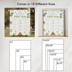 Dinosaur First Birthday Milestone Sign, Dinosaur 1st Birthday Milestone Board, Milestone Poster Printable, Baby First Year 9165