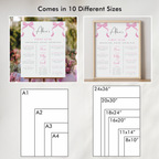 Pink Bow Birthday Milestone Sign, Pink Bow 1st Birthday Milestone Board, Milestone Poster Printable, Baby First Year Pink Bow Girl 9156