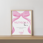 Pink Bow Mimosa Bar Sign, Baby Shower Coquette Juice Tags (Digital Download) 9303