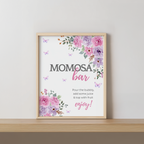 Baby in Bloom Mimosa Bar Sign, Momosa Baby Shower Juice Tags 9196