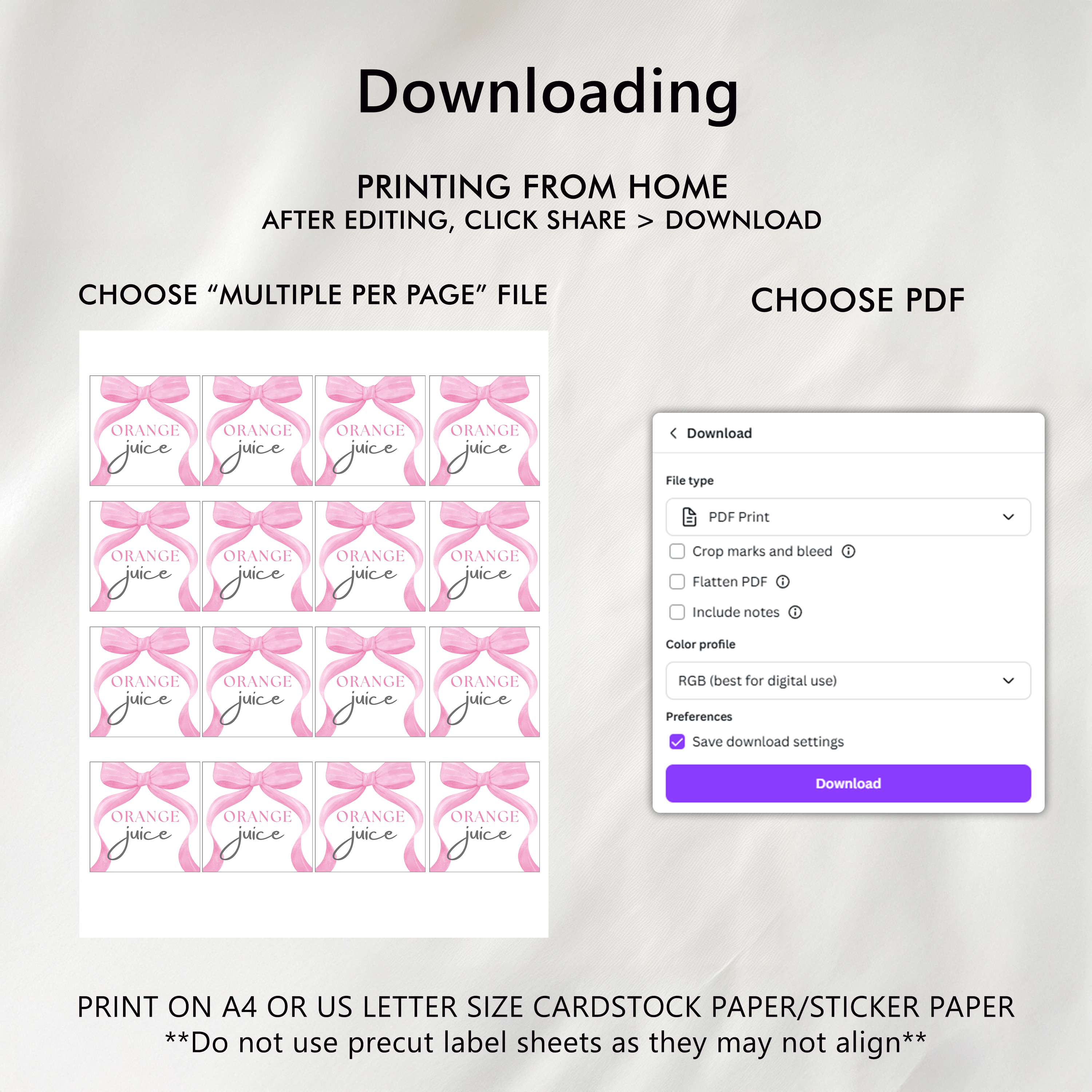 Pink Bow Mimosa Bar Sign, Baby Shower Coquette Juice Tags (Digital Download) 9303