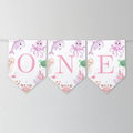 Oneder the sea High Chair Banner, Under the sea Pink Printable Bunting Flag 9180