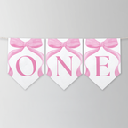 Pink Bow High Chair Banner Printable, 1st Birthday Banner For High Chair, Pink Bow 1st Birthday Decor, Birthday High Chair Banner 9156