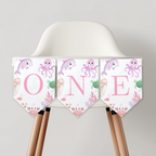 Oneder the sea High Chair Banner, Under the sea Pink Printable Bunting Flag 9180