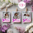 Mermaid First Year Photos, Mermaid 1st Birthday Photos, Mermaid First Year Month Photos, Monthly Photo Banner 9168
