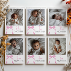 Pink Bow Milestone Photo Banner: Baby First Year 9156