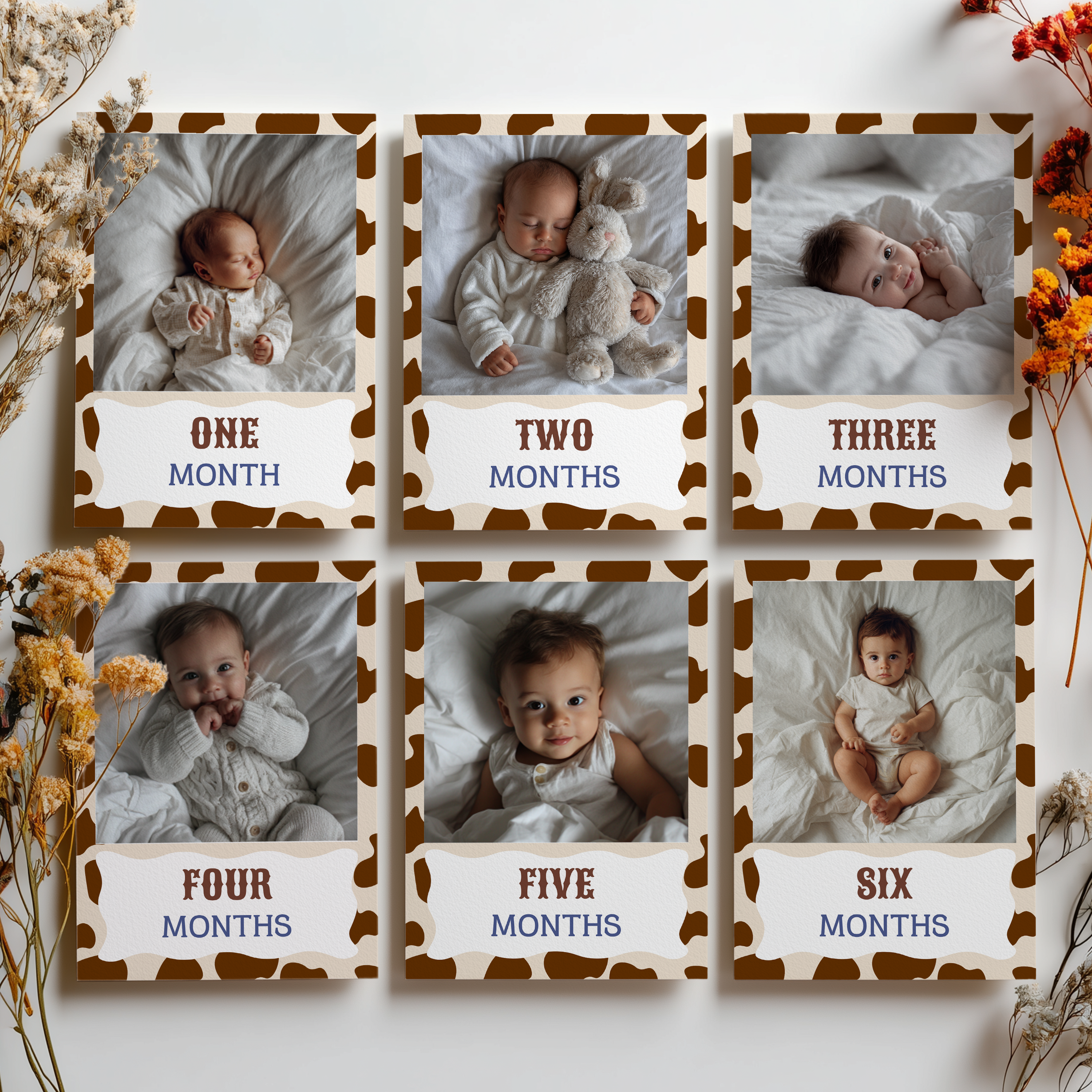 First Rodeo First Year Photos, Cowboy 1st Rodeo Birthday Photos, Baby's First Year Month Photos, Monthly Photo Banner 8539