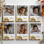 Construction First Year Photos, Yellow Tractors 1st Birthday Photos, Baby's First Year Month Photos, Monthly Photo Banner 9164