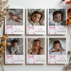 Pink Bow Milestone Photo Banner: Baby First Year 9156