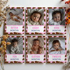 Cowgirl First Year Photos, Rodeo Birthday Milestone Photos, Baby's First Year Month Photos, Monthly Photo Banner 8538