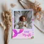 Mermaid First Year Photos, Mermaid 1st Birthday Photos, Mermaid First Year Month Photos, Monthly Photo Banner 9168