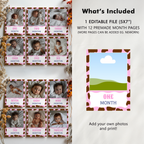 Cowgirl First Year Photos, Rodeo Birthday Milestone Photos, Baby's First Year Month Photos, Monthly Photo Banner 8538