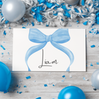Blue Bow Place Card Template Printable, Editable Place Cards 9304