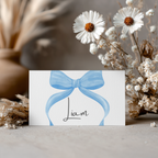 Blue Bow Place Card Template Printable, Editable Place Cards 9304