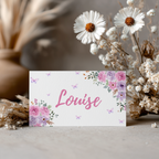 Baby in Bloom Place Card Template Printable, Girl, Flowers Editable Place Cards 9196