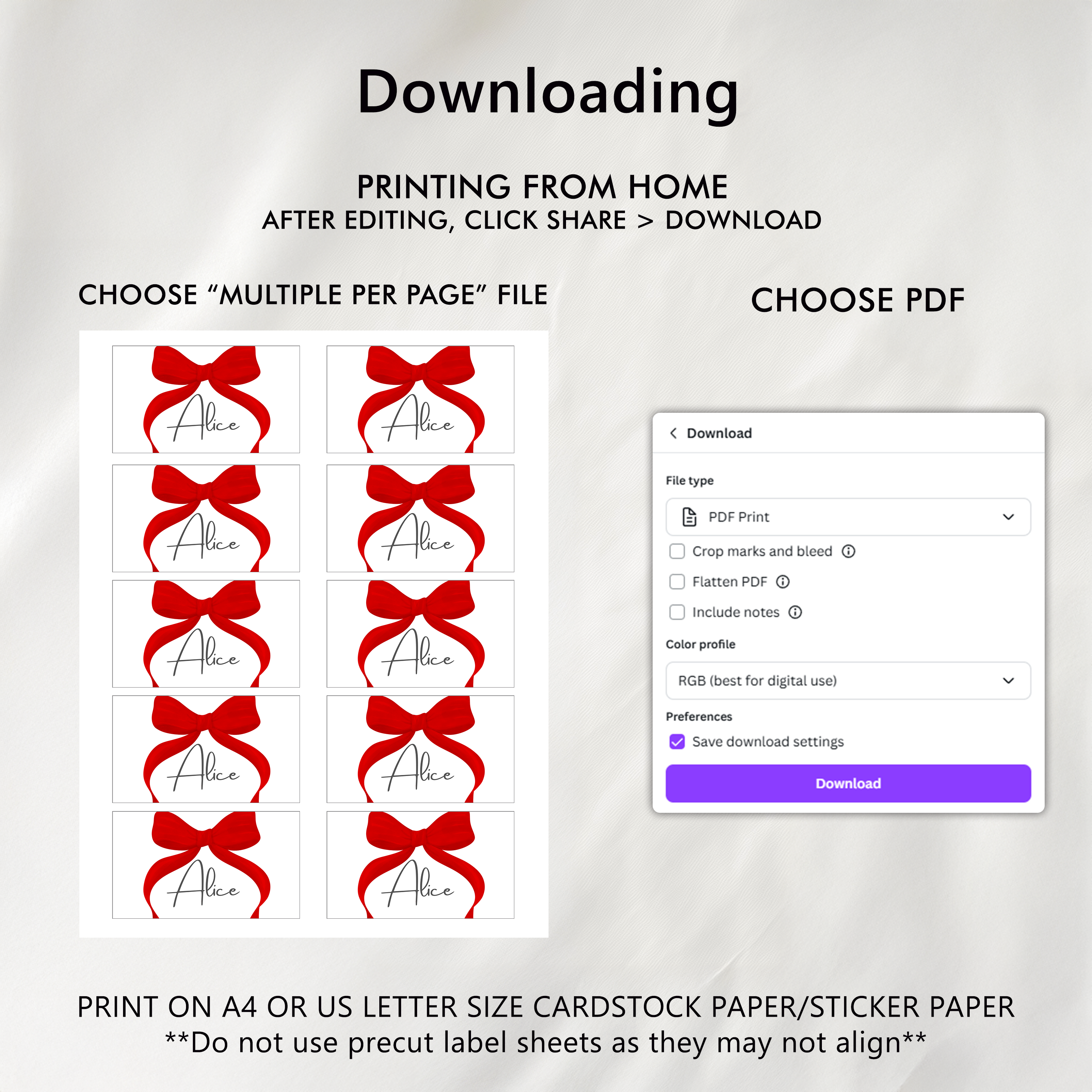 Red Bow Place Card Template Printable, Gender Neutral, Baby Shower Editable Place Cards 9301