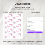 Baby in Bloom Place Card Template Printable, Girl, Flowers Editable Place Cards 9196