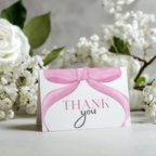 Pink Bow Thank You Card Template, Baby Girl, Coquette Special Thanks 9303