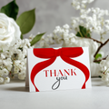 Red Bow Thank You Card Template, Gender Neutral, Coquette, Red Ribbon Special Thanks 9301