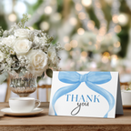 Blue Bow Thank You Card Template, Special Thanks 9304