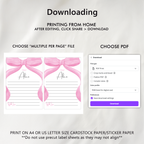 Pink Bow Time Capsule Sign, Pink Bow 1st Birthday Time Capsule, Time Capsule Template, Girls Bow 1st Birthday Decorations Pink 9156