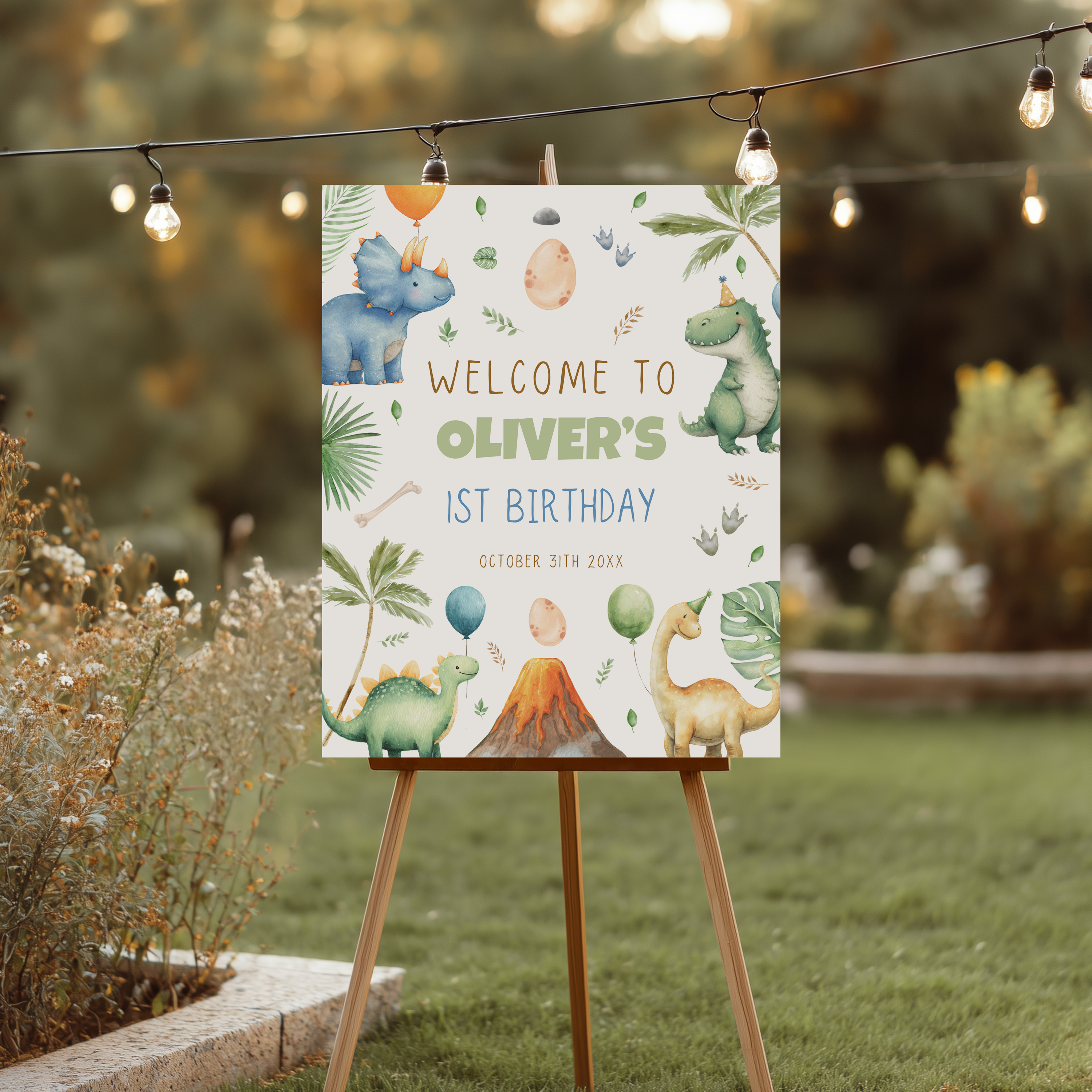 Dinosaur Welcome Sign Printable, Dinosaur 1st Birthday Welcome Sign, Dino Birthday Welcome Sign Template, Boy 1st Birthday Welcome Sign 9165