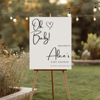 Minimalist Baby Shower Welcome Sign, Gender Neutral, Modern Elegant Template Party Signs 9302