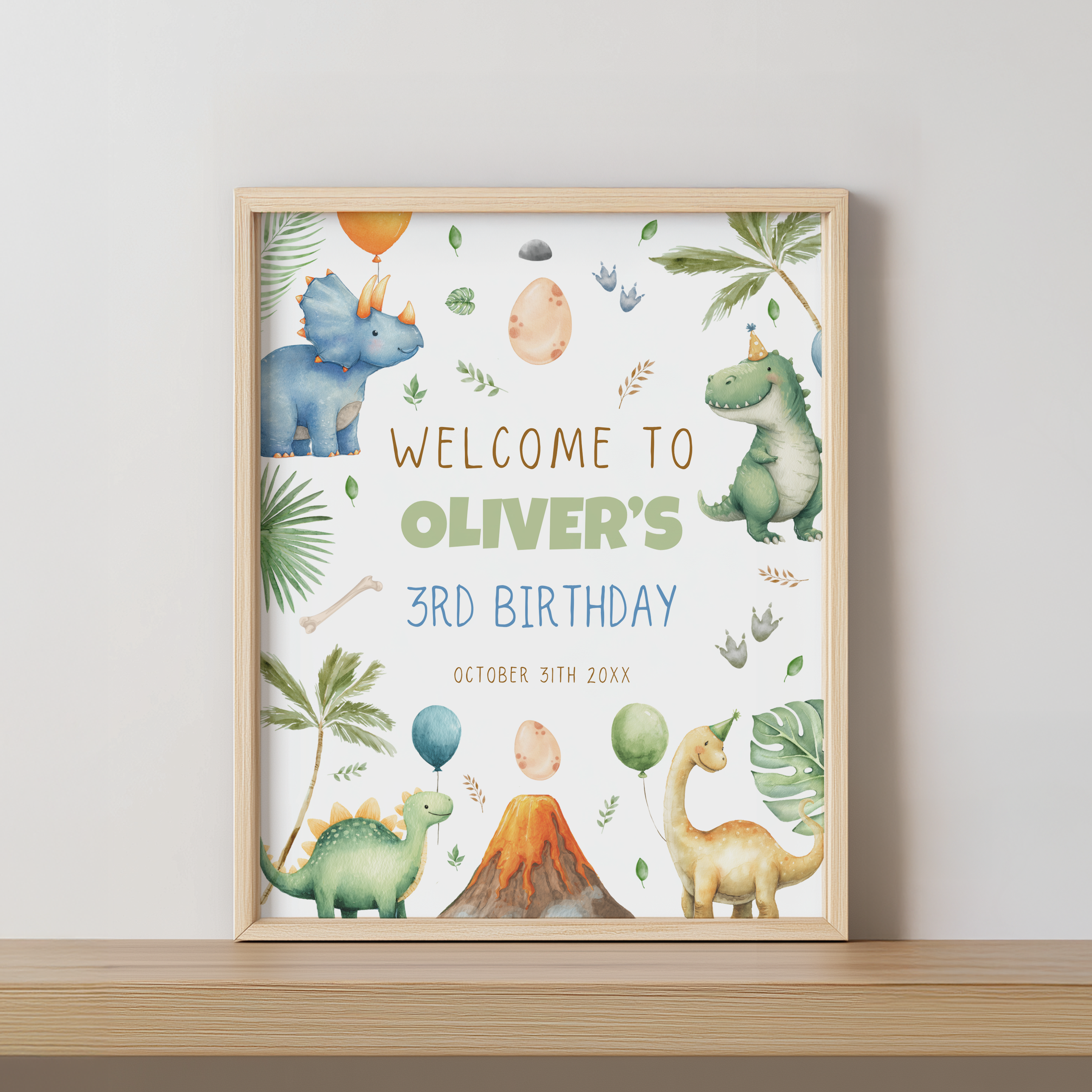 EDITABLE Three rex Welcome sign, Dinosaur Party Sign Decorations, Yard sign Dinosaur Decor Instant download Templates Printable 9166