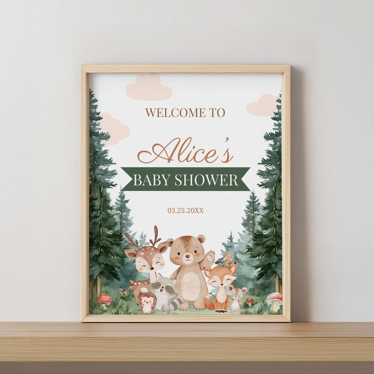 Woodland Welcome Sign, Template Party Signs