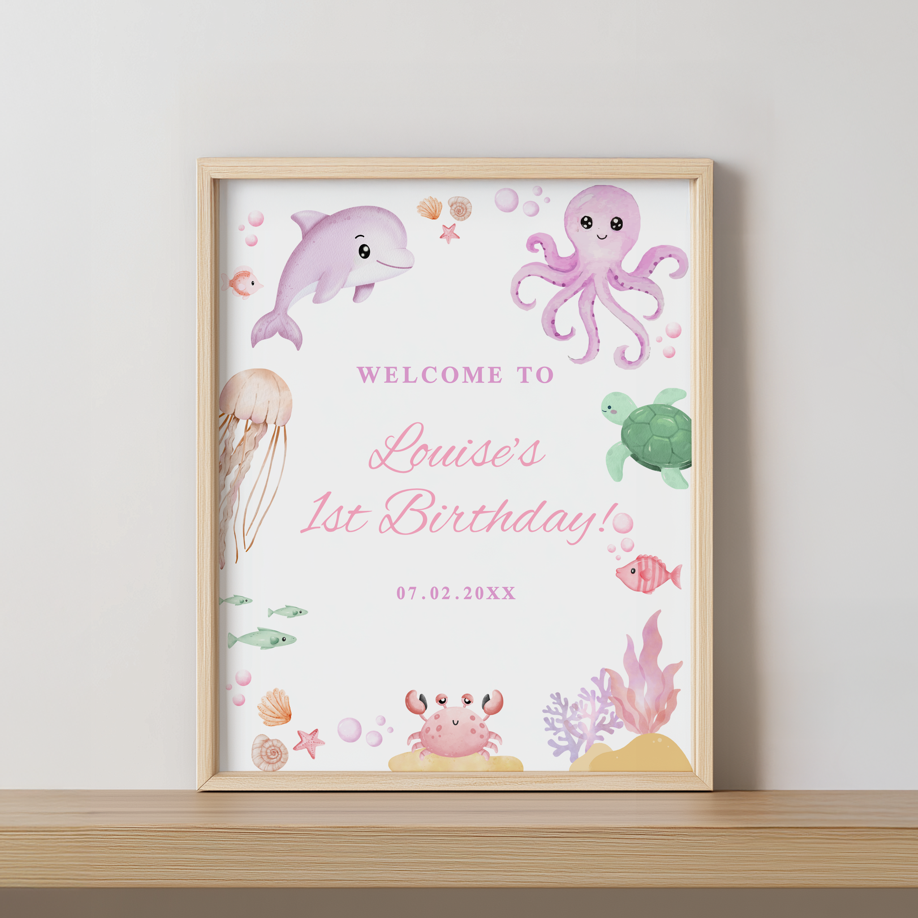 Oneder the sea Welcome Sign, Under the Sea 1st Birthday 9180