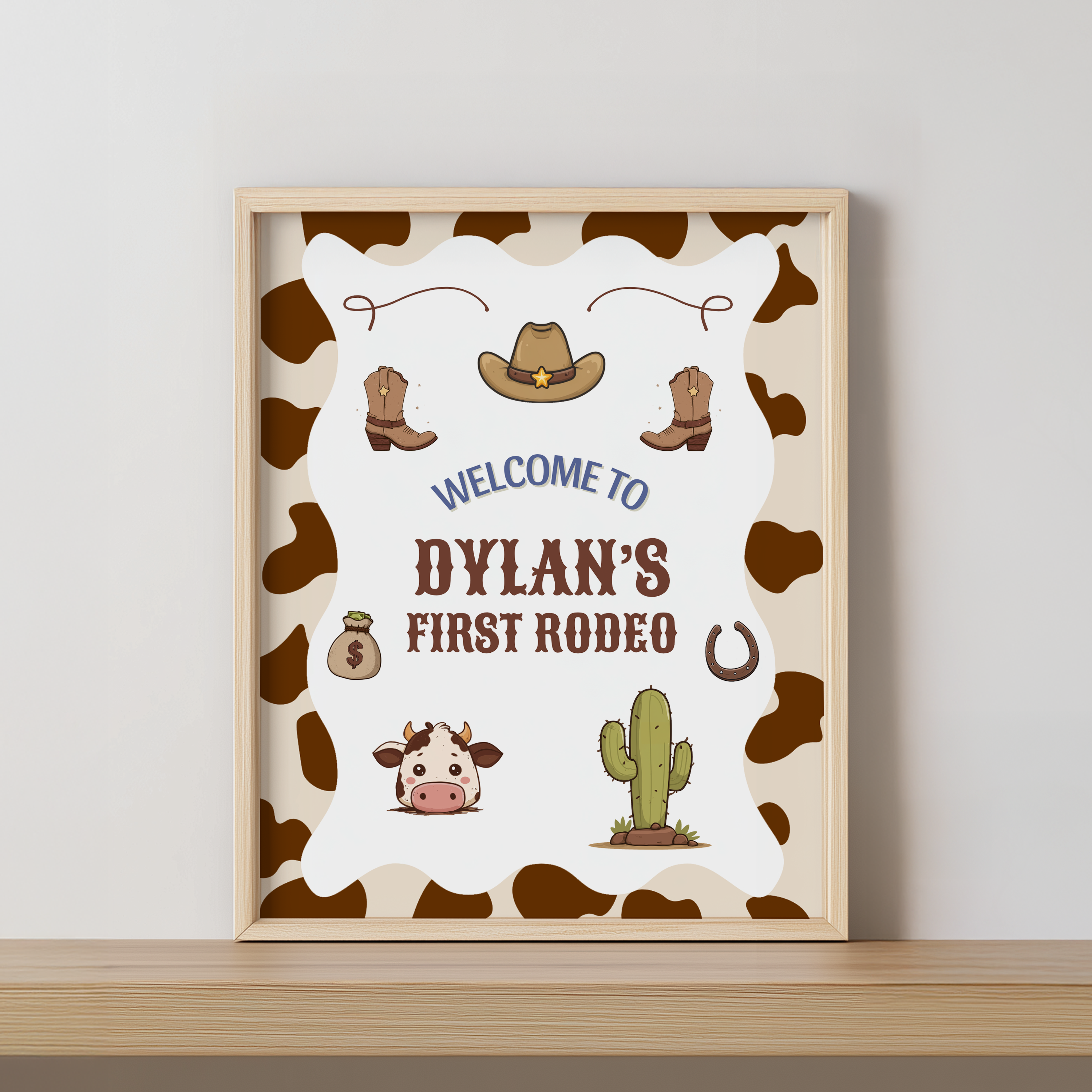 Editable My First Rodeo Birthday Party Signs | Cowboy Welcome Sign | Western Birthday Decorations | Rodeo Yard Sign | Templates 8539
