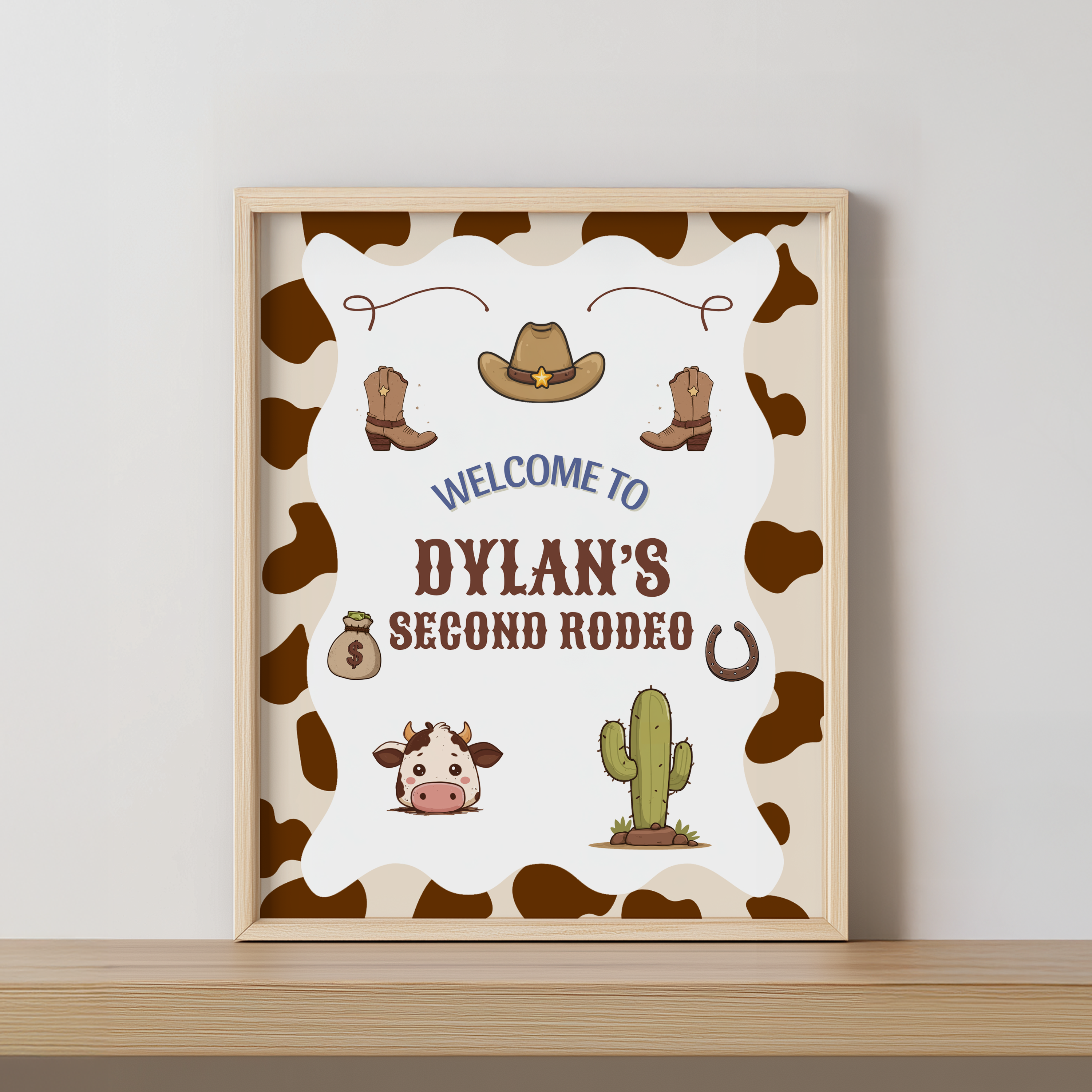 Cowboy 2nd Rodeo Welcome Sign 9184