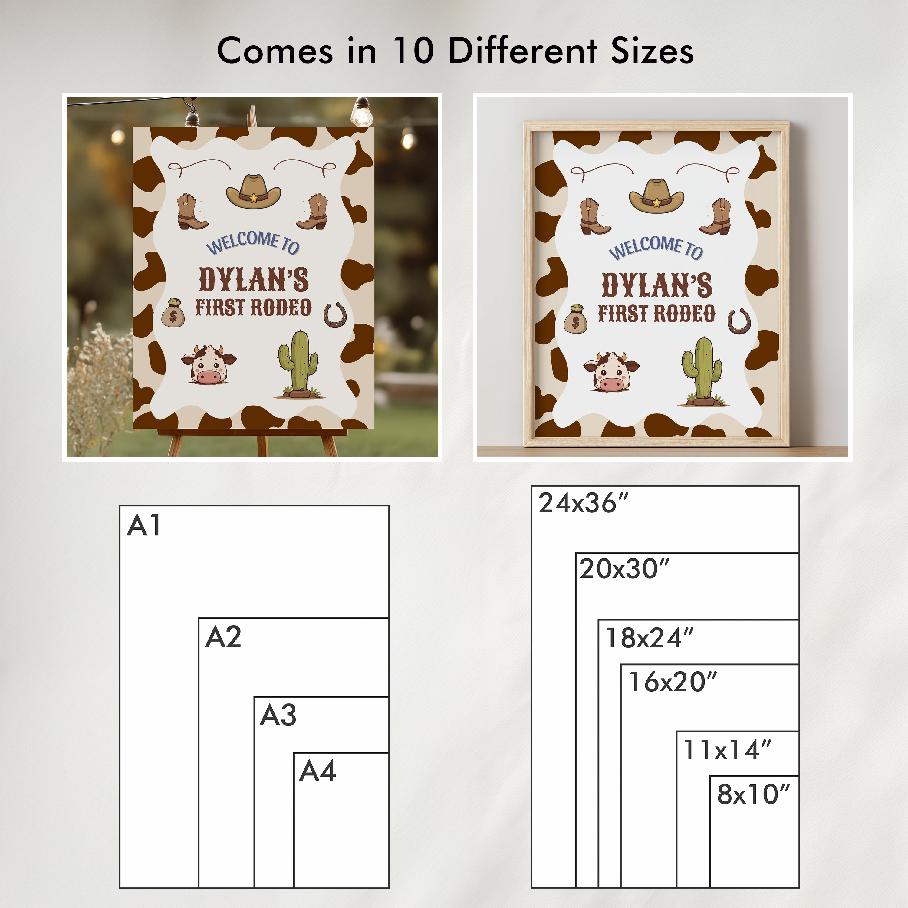 Editable My First Rodeo Birthday Party Signs | Cowboy Welcome Sign | Western Birthday Decorations | Rodeo Yard Sign | Templates 8539