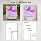 Mermaid Welcome Sign, Mermaid 1st Birthday Welcome Sign, Mermaid First Birthday Sign 9168
