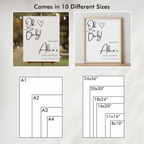 Minimalist Baby Shower Welcome Sign, Gender Neutral, Modern Elegant Template Party Signs 9302