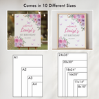 Butterfly Welcome Sign, Purple Flowers 1st Birthday Sign 9194