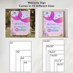 Mermaid Welcome Sign, Mermaid Birthday Welcome Sign, Mermaid Birthday, Mermaid Birthday Sign, Pink Welcome Sign, 9167