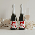Red Bow Baby Shower Champagne Labels, Gender Neutral, Printable Wine Labels 9301