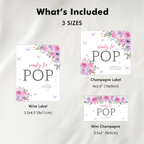 Baby in Bloom Baby Shower Champagne Label, Flowers Printable Wine Labels 9196