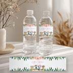 Safari Bottle Label EDITABLE Girl Jungle animals Water bottle labels Wild One Digital Labels Safari Instant download template printable