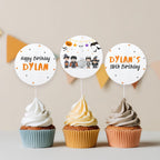 Editable Spooktacular Costume Birthday Cupcake toppers, Halloween Costume Party Cake Topper, Template printable