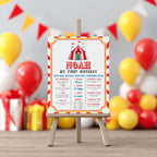 Circus Milestone Sign, Carnival 1st Milestone Board