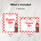 Ready to pop Custom Sign, Retro Soda 8x10 Party Custom Signs